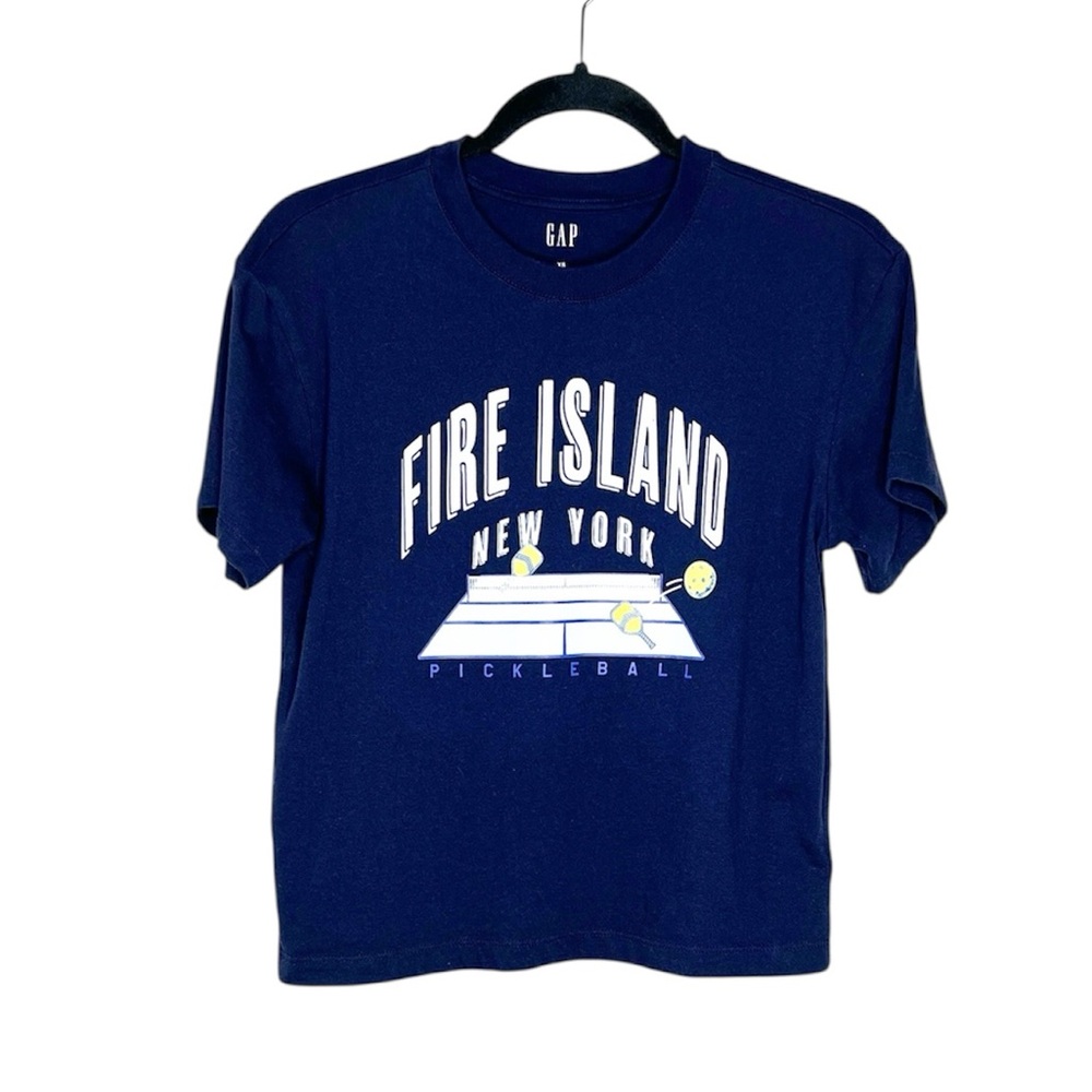 GAP Pickleball Fire Island New York 100% Cotton Navy Blue Tee size XS